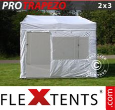 Reklamtält FleXtents PRO Trapezo 2x3m Vit, inkl. 4 sidor